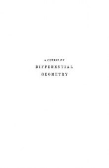A course of differential geometry