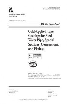 AWWA C209-13 Cold-Applied Tape Coatings for the Exterior of Special Sections, Connections, and Fittings for Steel Water Pipelines