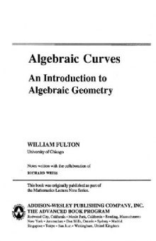 Algebraic Curves. An Introduction to Algebraic Geometry