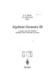 Algebraic Geometry 3 Curves Jaobians