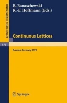 Continuous Lattices: Proceedings