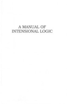 A Manual of Intensional Logic