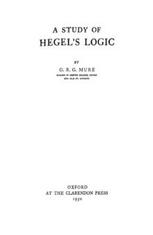 A study of Hegel's logic