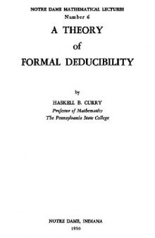 A theory of formal deducibility
