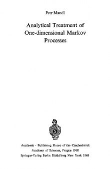 Analytical treatment of one-dimensional Markov processes