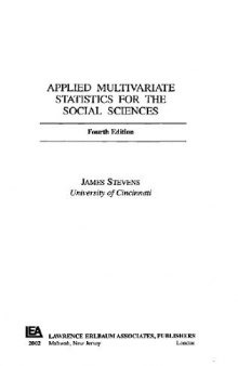 Applied Multivariate Statistics for the Social Sciences