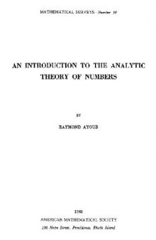 An Introduction to the Analytic Theory of Numbers