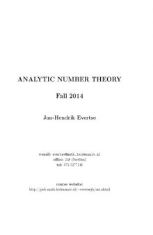 Analytic Number Theory [lecture notes]