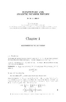 Elementary and analytic number theory