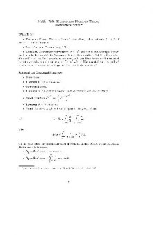 Elementary number theory (Math 780)