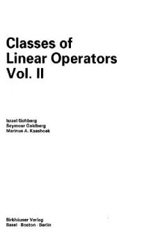 Classes of linear operators