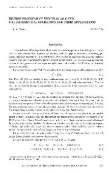 Inverse problems of spectral analysis for differential operators and their appl