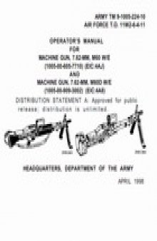 Operator's manual for mashine gun M61