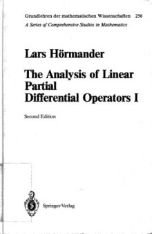 The Analysis of Linear Partial Differential Operators: Distribution Theory and Fourier Analysis v. 1