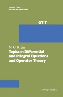 Topics in Differential and Integral Equations and Operator Theory