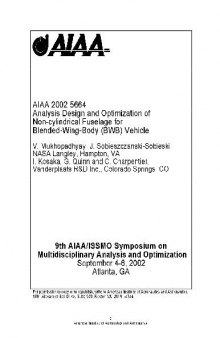 AIAA 2002-5664 Analysis Design and Optimization of Non-Cylindrical Fuselage for Blended-Wi