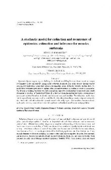A stochastic model for extinction and recurrence of epidemics estimation and inference for measles o