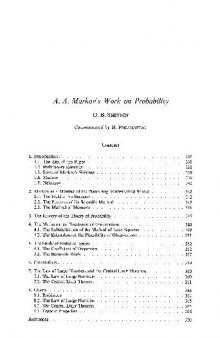 A. A. Markovs work on probability