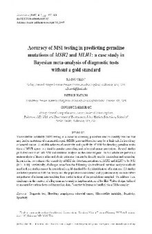 Accuracy of MSI testing in predicting germline mutations of MSH2 and MLH1 a case study in Bayesian m