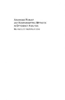 Advanced robust and nonparametric methods in efficiency analysis: methodology and applications