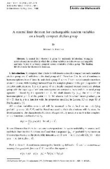 A central limit theorem for exchangeable random variables on a locally compact abelian group