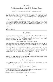Archimedean Zeta Integrals for Unitary Groups (2006)(en)(18s)