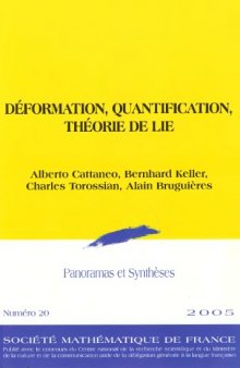 Deformation, Quantification, Theorie de Lie (Panoramas et Syntheses)