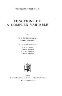 Functions of a complex variable