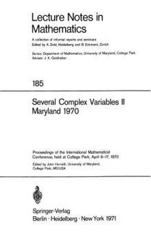 Several Complex Variables !! Maryland 1970