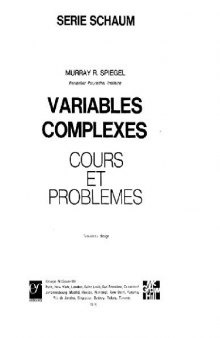 Variables complexes: cours et problèmes