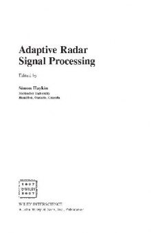 Adaptive Radar Signal Processing