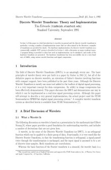 Discrete Wavelet Transforms, Theory and Implementation