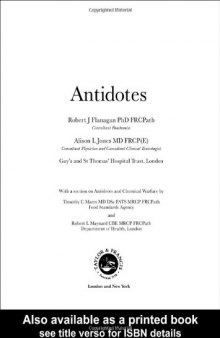 Antidotes: Principles and Clinical Applications