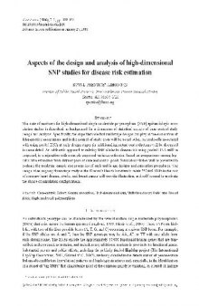 Aspects of the design and analysis of high-dimensional SNP studies for disease risk estimation