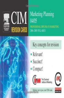 CIM Revision Cards: Marketing Planning 04/05