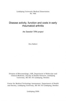 Disease Activity Function and Costs in Early Rheumatoid Arthritis
