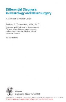 Differential Diagnosis in Neurology and Neurosurgery Author Sotirios A Tsementzis