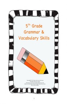 5th Grade Grammar & Vocabulary Skills Book