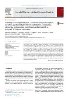 Feasibility of amlodipine besylate, chloroquine phosphate, dapsone, phenytoin, pyridoxine hydrochloride, sulfadiazine, sulfasalazine, tetracycline hydrochloride, trimethoprim and zonisamide in SyrSpend® SF PH4 oral suspensions