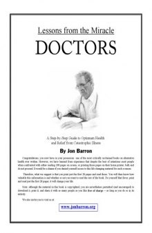 Lessons From The Miracle Doctors