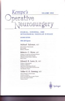 Kempe's Operative neurosurgery