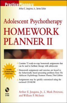 Adolescent Psychotherapy Homework Planner II (Practice Planners)