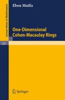 1-Dimensional Cohen-Macaulay Rings