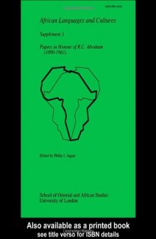 Papers in Honour of R. C. Abraham 1890-1963 African languages & cultures 