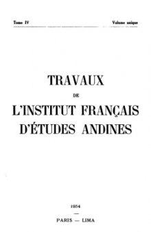 Travaux de l'Institut Français d'Études Andines