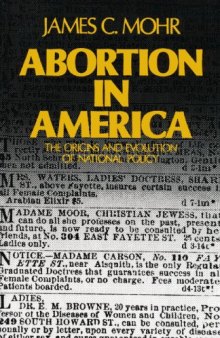 Abortion in America: The Origins and Evolution of National Policy (Galaxy Books)