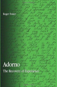 Adorno: The Recovery of Experience