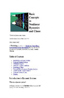 Basic Concepts in Nonlinear Dynamics and Chaos