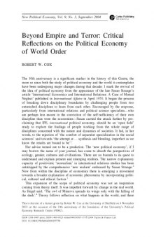 Beyond Empire and Terror: Critical Reflections of the Political Economy of World Order