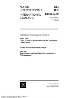 IEC 60364-5-52 Electrical installations of buildings - Selection and erection of electrical equipement